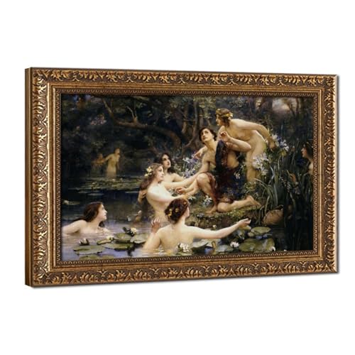 Hylas et les nymphes de l'eau tableau vintage affiche art mythologie