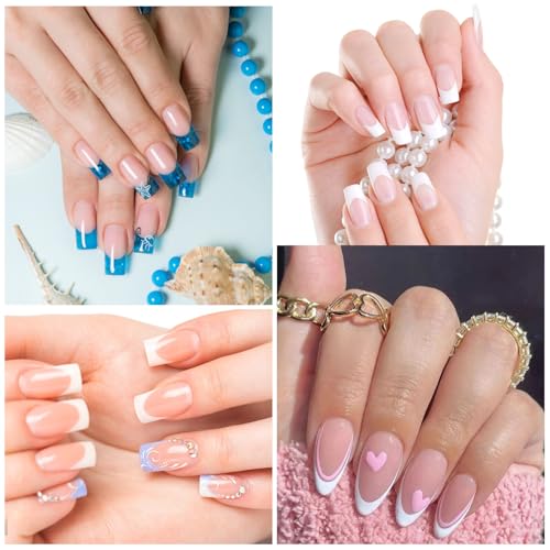 Gjinxi Zestaw Naklejek Na Paznokcie French Tip – 48 Arkuszy Samoprzylepnych Szablonów Do Manicure W Kształcie Litery V I Księżyca Do Perfekcyjnego Francuskiego Zdobienia Paznokci, Zrób To Sam