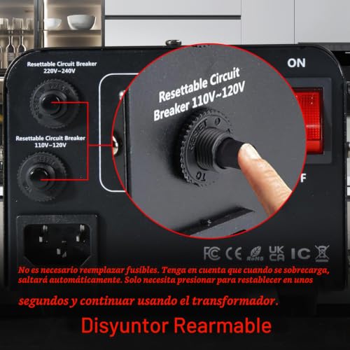 Miniatura 5 de Cantonape Convertidor De Voltaje 800va, Transformador 110v 220v 800w