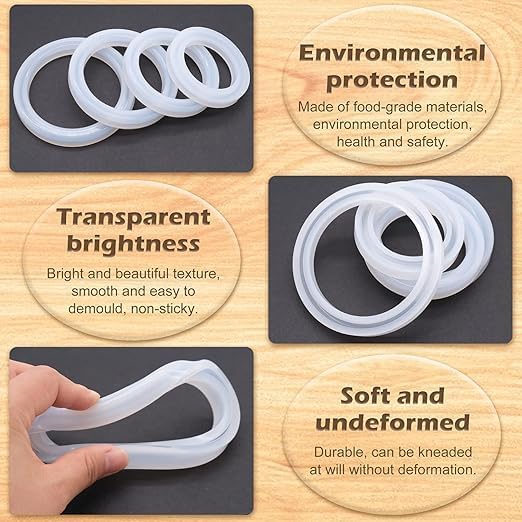 INHEMING Silicone Bangle Bracelet Mold - Round Casting Mould for Resin Jewelry Making Tools, 5.5 cm, 6.5 cm, 7.5 cm, 8.5 cm - Image 3