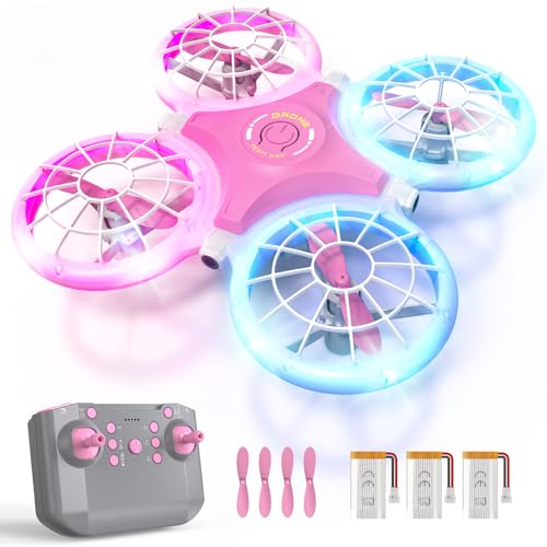 Mini Drohne für Kinder,RC Flugzeug Drone Spielzeug ab 6+ Jahre,Quadrocopter mit LED Lichter,3 Akkus,Indoor & Outdoor Weihnachten Geburtstags Geschenke für Jungen und Mädchen Mini Drohne für Kinder,RC Flugzeug Drone Spielzeug ab 6+ Jahre,Quadrocopter mit LED Lichter,3 Akkus,Indoor & Outdoor Weihnachten Geburtstags Geschenke für Jungen und Mädchen