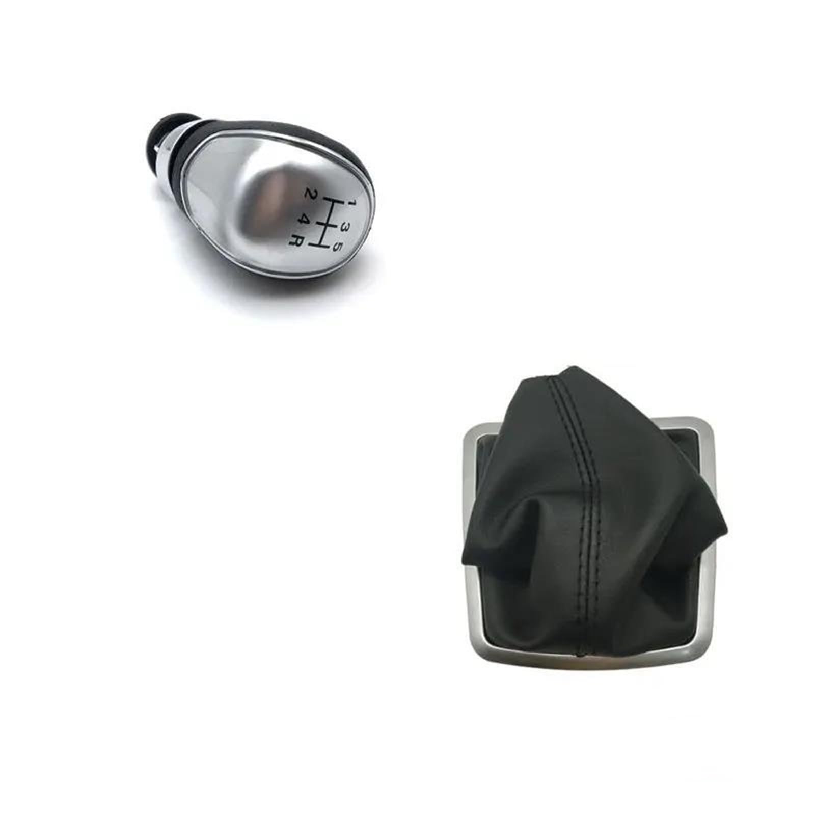 Fhuwaz Silver Big 5Speed Car Gear Knob For Focus 2 Mk2 Fl Mk3 Mk4 Mk7 Fiesta Car Styling Silver Black Gear Shift Knob 5 6 Speed Manual(Silver Big 5Speed)