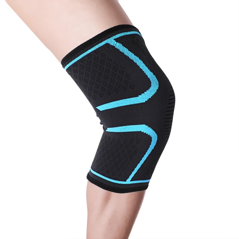 Exercise, protection Sports Knee Pads Thin Nylon Fitness Knee Pads Climbing Tennis Running Knee Protection for Fitness, cycling, running, playing football(D,Medium)