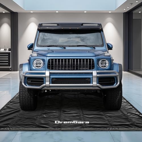 DremGara Easy to Clean 7'9"x16' Heavy-Duty PVC Garage Floor Mat with Waterproof Containment Protection for Cars SUVs Trucks Parking Garages Non-Slip Durable Containment Mat Multiple