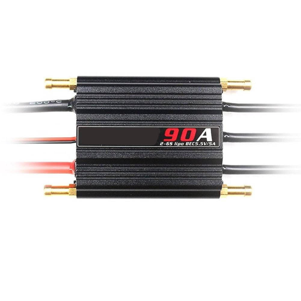 Bezszczotkowy regulator ESC do modeli statków RC 2-6S LiPo z 5,5 V/5 A BEC, wodoszczelny, regulowany, zabezpieczenie przed przegrzaniem, karta programowania