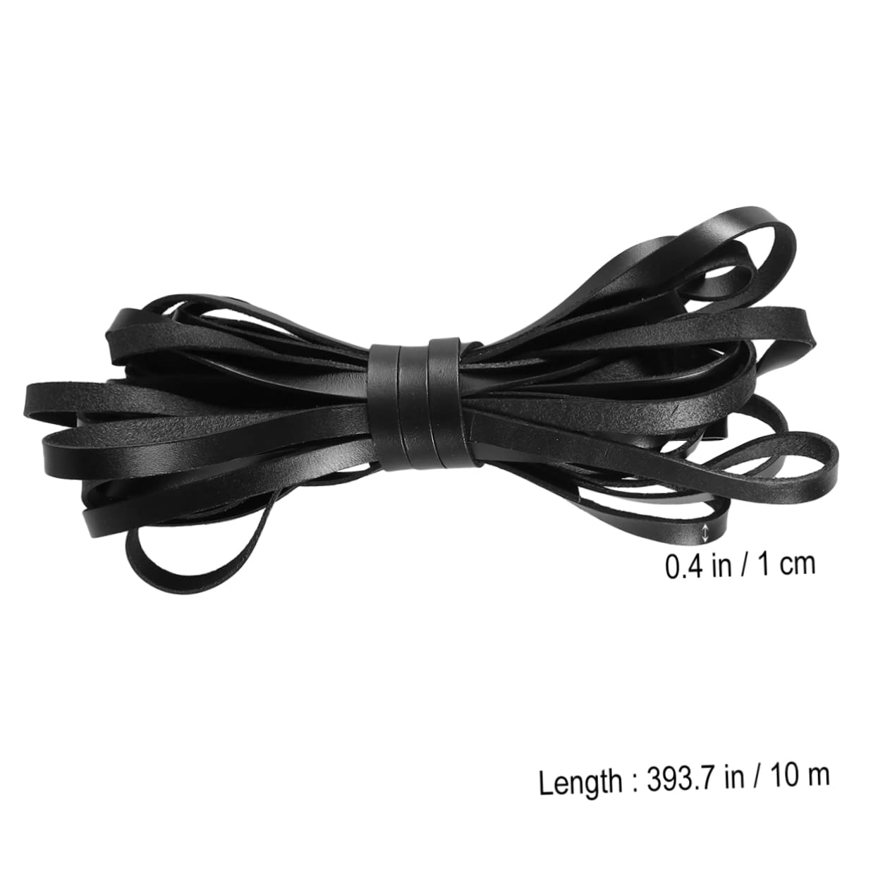 Lurrose Cordino di Cuoio Piatto da Metri in Vera Pelle di Vacchetta Corda per Creazioni di Gioielli Accessori Fai da Te per Bracciali e Collane Nero