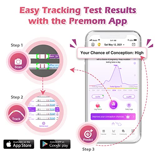 Image of Easy@Home 50 Ovulation Test Strips + 20 Pregnancy Tests + BBT Thermometer | Complete Fertility Test Kit with LH Ovulation Strips, hCG Pregnancy Tests, 1 Basal Body Thermometer, and 70 Urine Cups