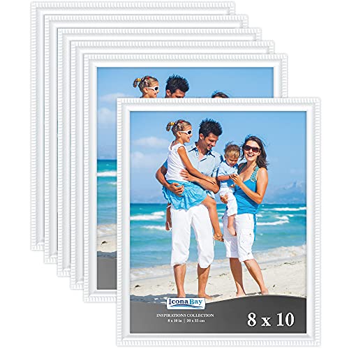 Icona Bay 8x10 Picture Frames White 6 Pack Contemporary Inspirations