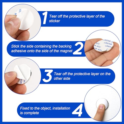 Image of 10Pcs Super Strong Magnets, 32x3mm Heavy Duty Rare Earth Magnet with Double-Sided Adhesive, Premium Powerful Neodymium Disc Magnets for Refrigerator, DIY, Scientific, Craft, Office