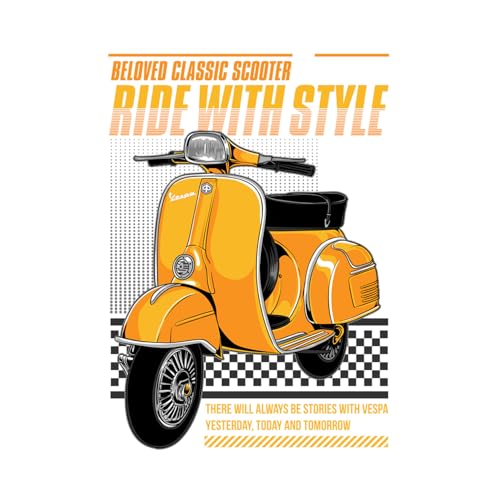 Image of BLINKART Vespa SprintCar Posters Sticker Gift Items for Boys Room Wall Decor || Comes with Double-Sided Tape|| Decoration Bedroom Living Room Office Studio Decor | 12x18 In (A3) - CAR-315