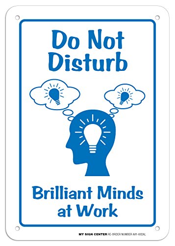 Do Not Disturb Brilliant Minds at Work Sign, 7