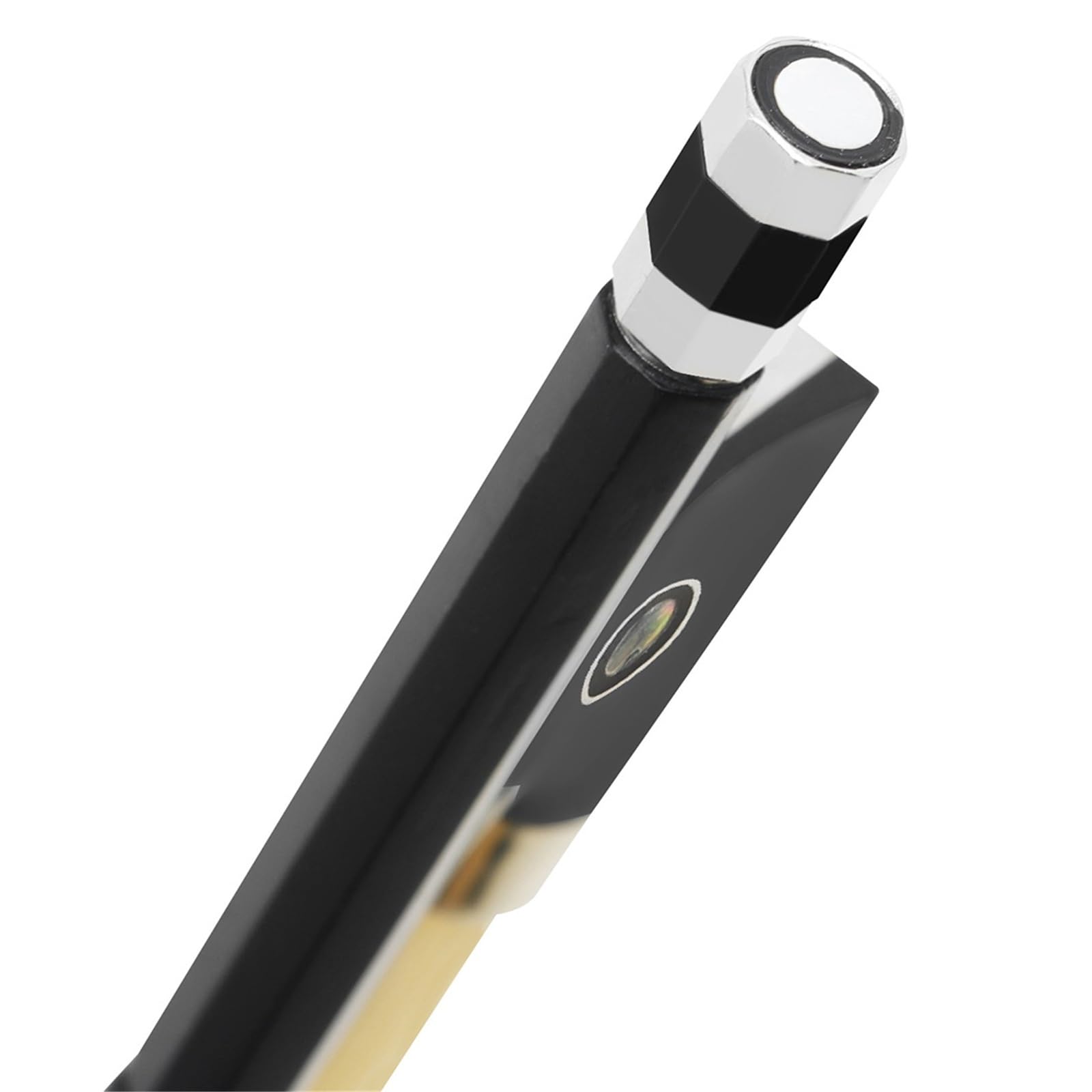Musikliebhaber Geigenbogen Violinbogen 4/4 Verbund Carbonfaser Reines Rosshaar Ebenholz Silberdraht Schaffell Handauflage Achteckig(Bow+Bow Case)