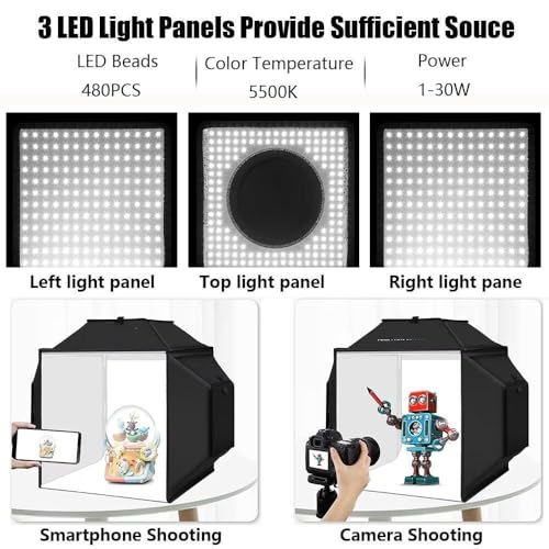 Light Box portátil para estudio fotográfico 16x16 pulgadas miniatura 3