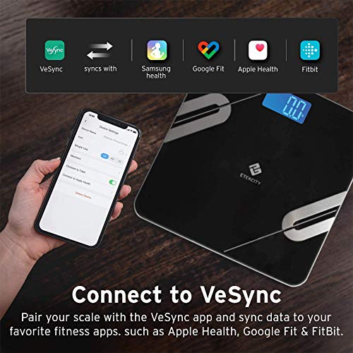 Etekcity Bluetooth Lichaamsvetweegschalen, Digitale Smart Draadloze Weeggewicht Badkamerweegschalen… - Image 4