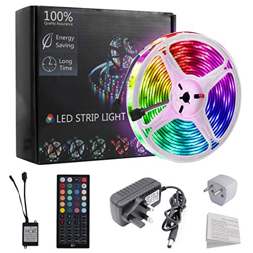 5M Tubo impermeabile SMD5050 RGB 150 LED Flessibili Light Strip con 44 Keys for Kitchen, Bedroom, Sitting Bar, Party (5meter-44keys)