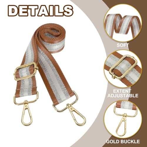 Image of PATIKIL Purse Strap, Wide Shoulder Strap Adjustable Crossbody Bag Straps Universal Replacement Shoulder Bag Belt for Women's Handbags Canvas Guitar Bag Backpack, Brown