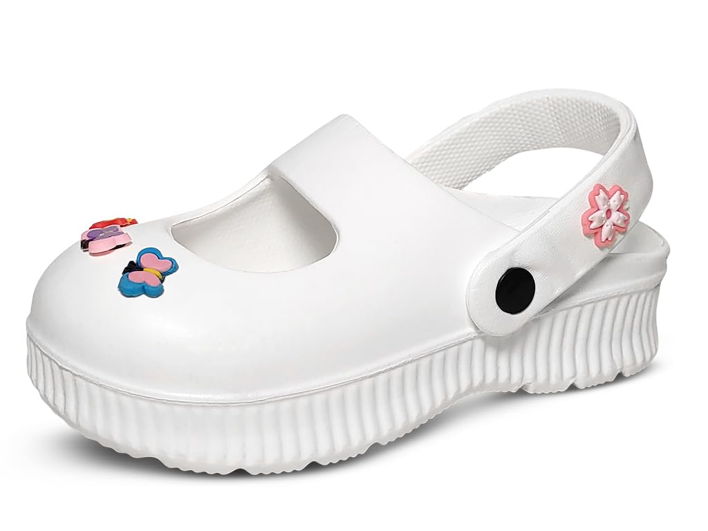 Thick Sole Fashion Clog Sandal For Women Black and White-image-4