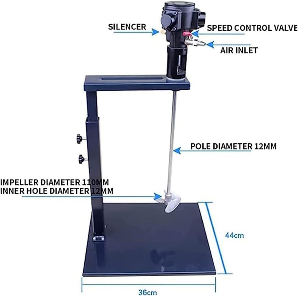 Máquina de agitación automática de pintura de acero inoxidable, mezclador neumático vertical de escritorio de 5 galones/20 L para una mezcla y agitación eficientes