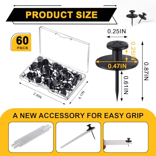 60 PCS Double-Headed Picture Hanging Nails & Push Pins - $9.99