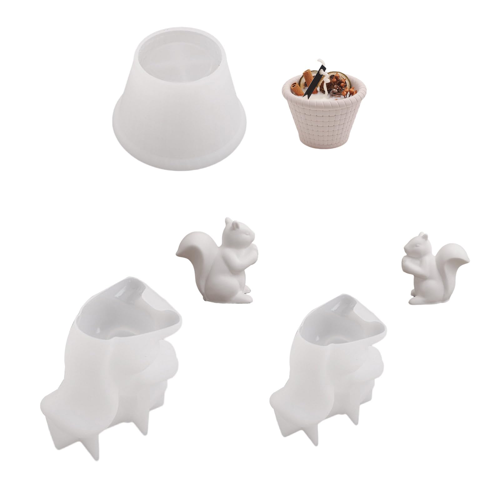 NEWFT Sturdy Artistic Creation Silicone Mold Practical Silicone Squirrels Basket Mold For Resin And Projects