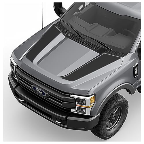 BENINI DESIGN STUDIO Blackout Hood Racing Stripes Vinyl Graphics Kit Decals Stickers - Compatible with Ford F-250 Compatible with Ford F-350 Super Duty 2017-2025 (Matte Black)