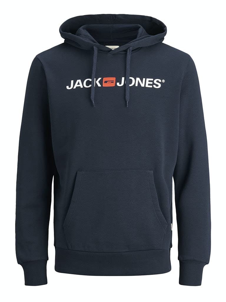 Jack & Jones Men's Blue (Navy Blazer Detail: Reg Fit) Jjecorp Logo Hoodie Noos, Medium