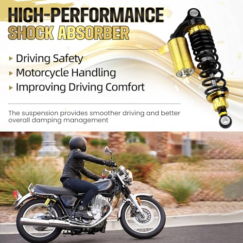 Universal 320 mm motorcycle shock absorber - Rear suspension - 2 sets - 12.5 inches - Compatible with Gokart, Honda, ATV, CB, Yamaha Gokart (Black Gold). by SEINECA - Image 3