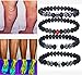 Produktbild shengyuefeng 2 / 4PCS Anti-Swelling Black Obsidian Fußkette, Gewichtsverlust Magnet Fußkettchen, Magnetfeldtherapie Fußkettchen, Black Obsidian Elastic Stretch Perlen Armbänder (Multicolor)