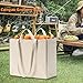 LINICE Canvas Tote Bag Reusable Grocery Bags with Long Shoulder Strap and Short Handle Foldable Heavy Duty Washable (3 Pack)