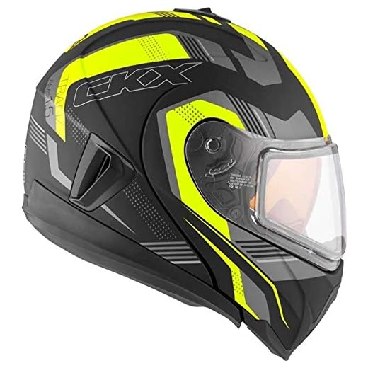 Snowmobile Helmet Modular Flip Up CKX Tranz RSV 1.5 AMS Omeg Mat Yellow Large Large