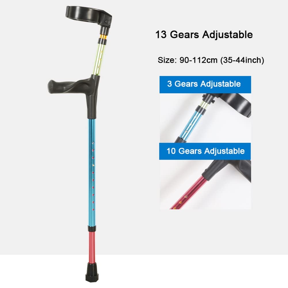 Muletas de Antebrazo para Niños, Bastones Médicos de Aluminio, Mango Ergonómico, 13 Muletas Ajustables en Altura, Muletas Ligeras para Caminar, Altura Aplicable: 110-160 cm