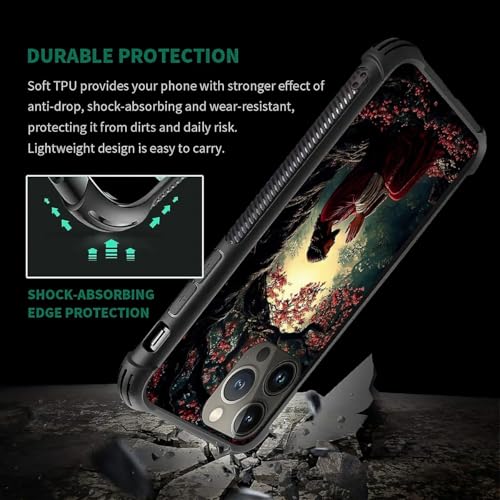 Coque iPhone 14 Pro antichoc TPU rigide Jésus arbre fleurs rouges - 6