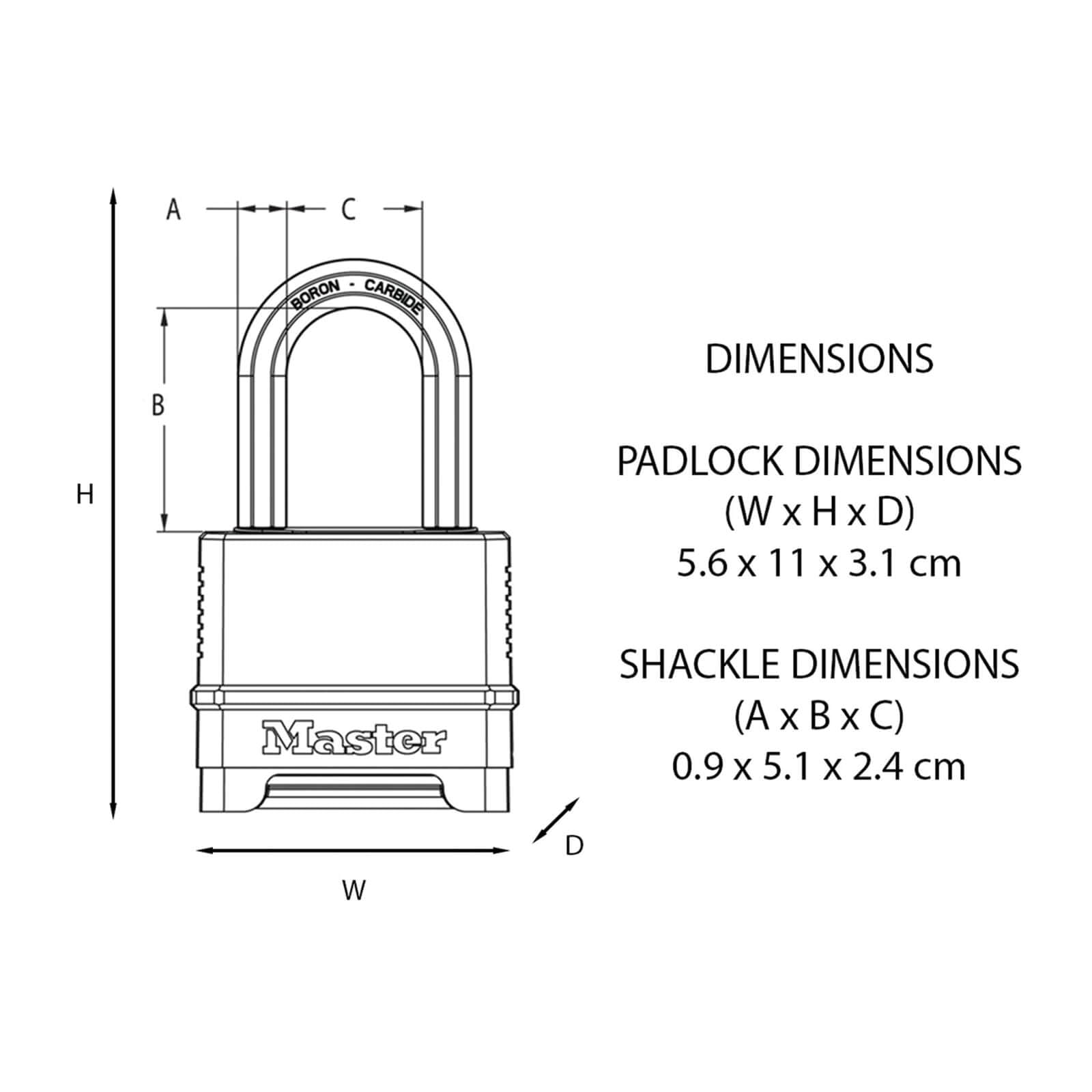 MASTER LOCK Lucchetto ad Alta Sicurezza [Combinazione] [Arco XLungo] [Zinco] [Esterno] M175EURDLH - Ideale per Portali, Garage, Lunghezza Archetto,Sconto