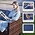 UDPATIO Patio Furniture Set with Fire Pit Table, Rocking Swivel Chairs, 5 Pieces Outdoor Furniture Sets, All-Weather Wicker Outdoor Sectional Sofa with Waterproof Cover, 4'' Thickened Cushion, Navy