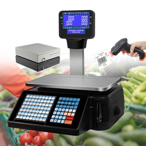 Báscula electrónica con impresión de etiquetas y recibos