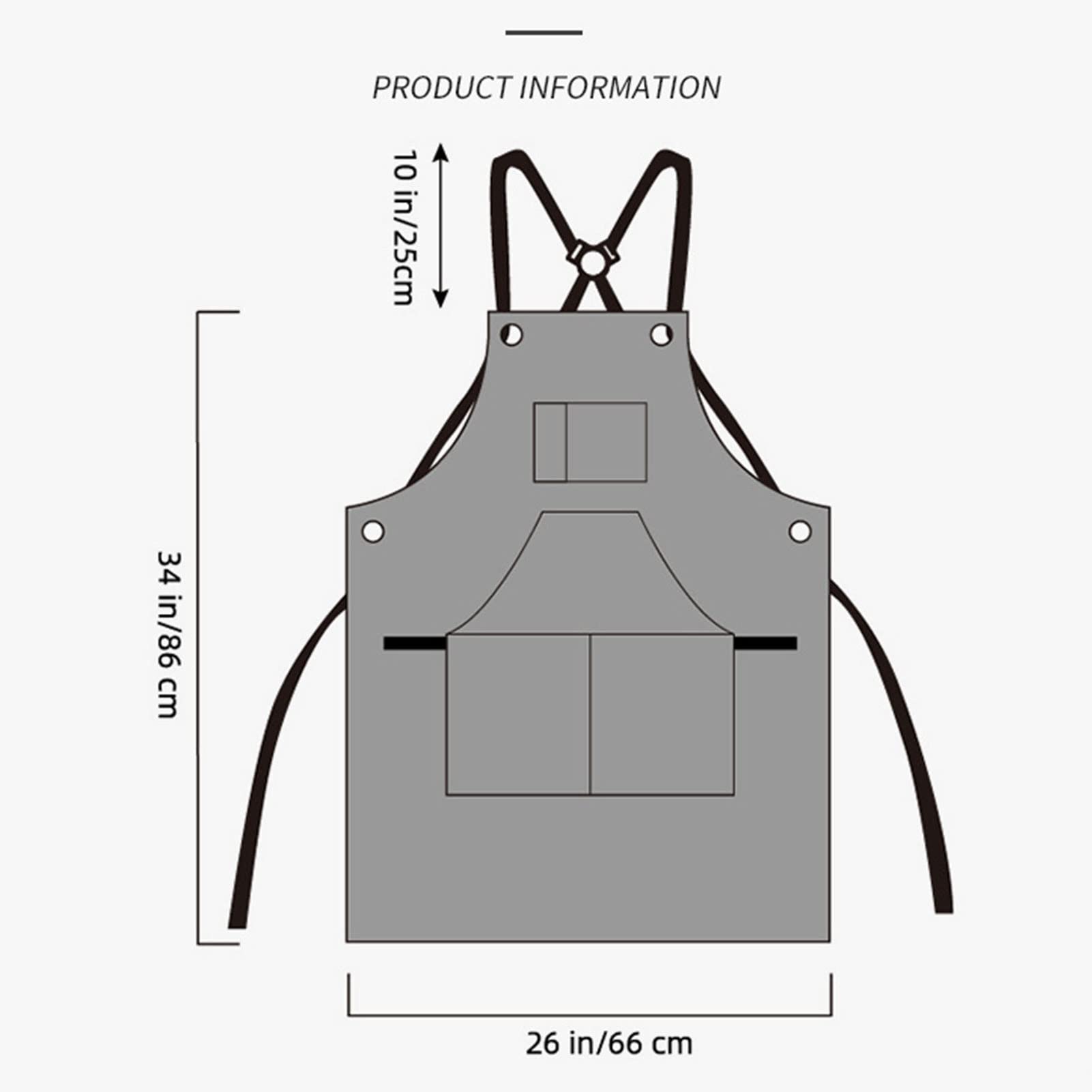 Delantal de Lona para Cocina, Delantal Ajustable con Bolsillos para Mujeres Hombres Diseño de la Cruz Trasera para Hornear, Restaurante, Jardinería, Barbacoa (Color : Brown, Size : XL)