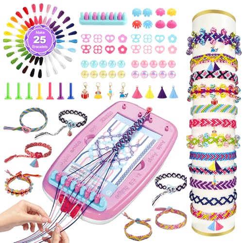 GUYUWE Kit Bracelet Fille,Kit d'artisanat de Bracelet d'amitié, Contient 17 couleurs pour la fabrication de bracelets, Metier a tisser bracelet...