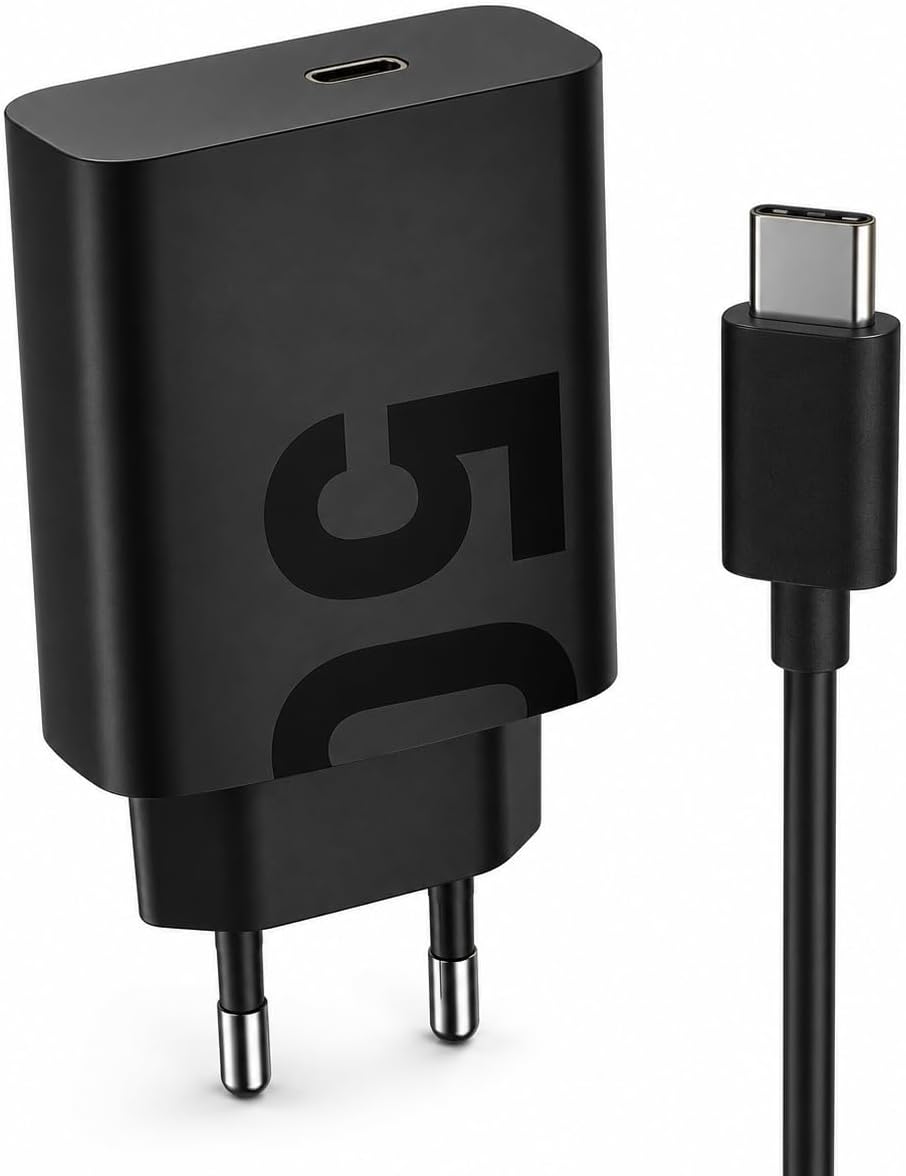 Carregador Turbo 50W USB C Power Delivery Carregamento Rápido Fonte com Cabo Tipo C Bivolt para Celular Tablet Notebook Alta Potência Portátil Seguro Carregador USB C Rápido Super Premium