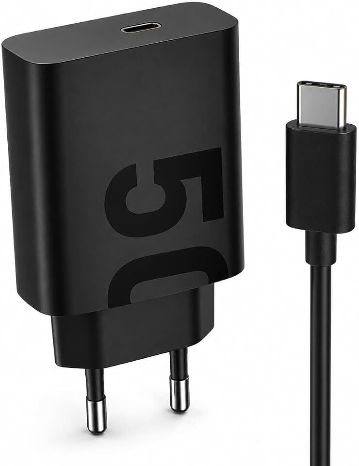 Carregador Turbo 50W USB C Power Delivery Carregamento Rápido Fonte com Cabo Tipo C Bivolt para Celular Tablet Notebook Alta Potência Portátil Seguro Carregador USB C Rápido Super Premium