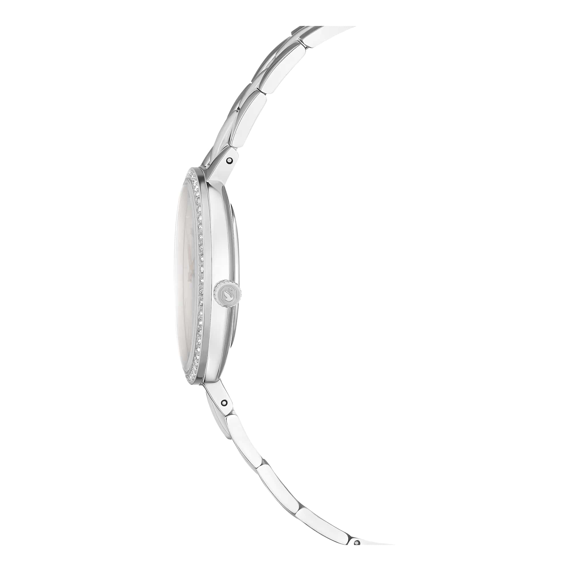 Swarovski Cosmopolitan Kollektion Uhr, Swiss Made, Metall-Armband, Silberton