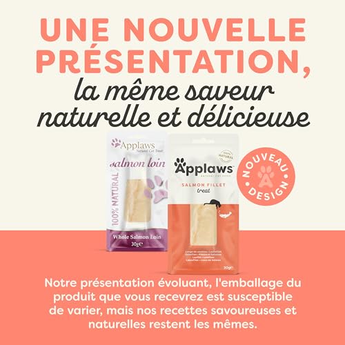 Applaws 100% Friandise naturelle pour chat - Snack Longe de saumon entier pour chatons, chats adultes et chats âgés - Lot de 12 sachets de 30 g - Image 3