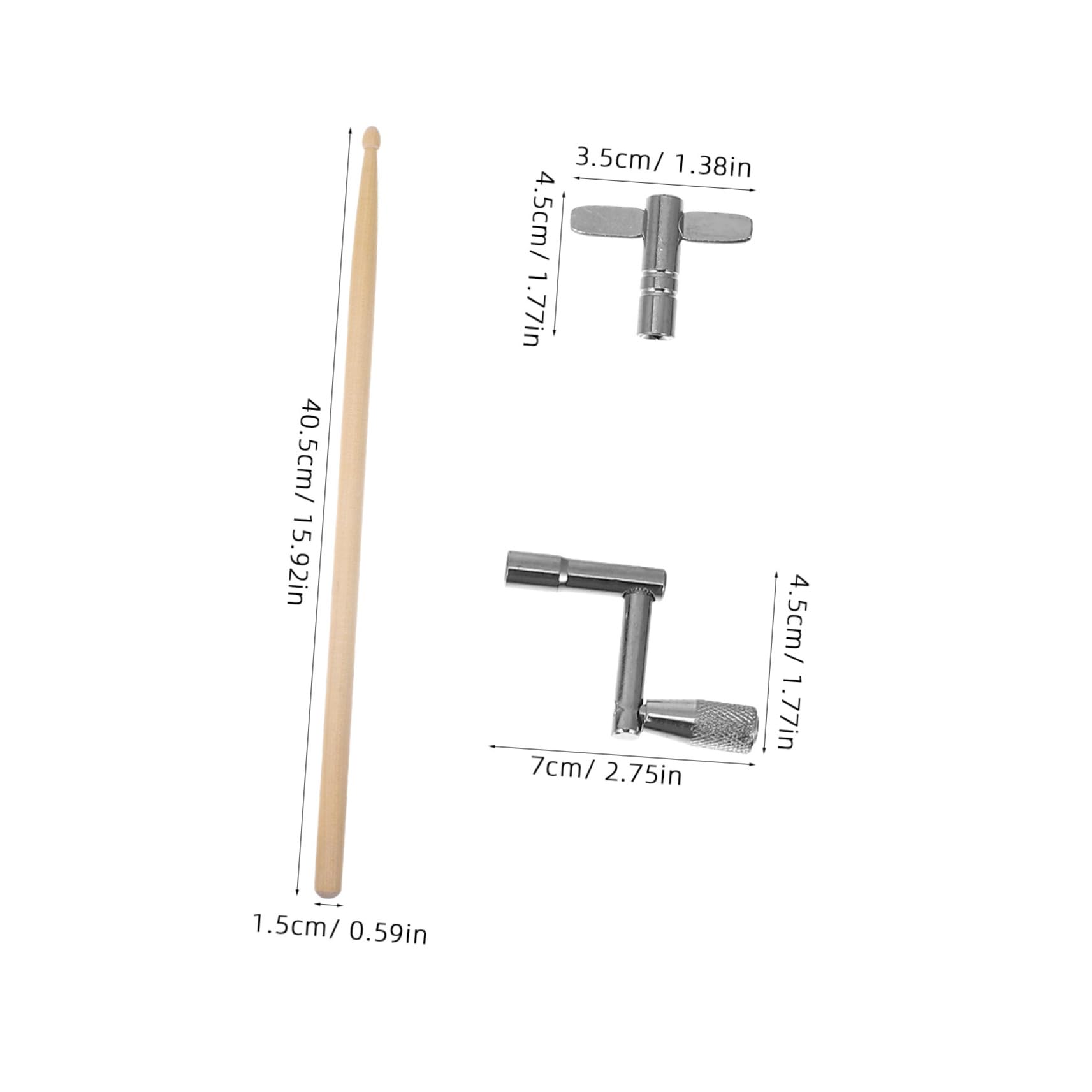 BESPORTBLE 1 Set Drum Key and Drum Sticks Shaped Instrument Tool for Easy Tuning and Maintenance of Kits Compact and Portable Design for Includes and Tuning Keys