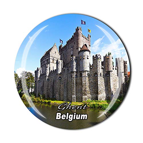 Wedare Magnet Souvenir 3D Ghent Belgium Fridge Crystal Glass Tourist Travel Collection Gift ic Sticker Home Kitchen Decoration