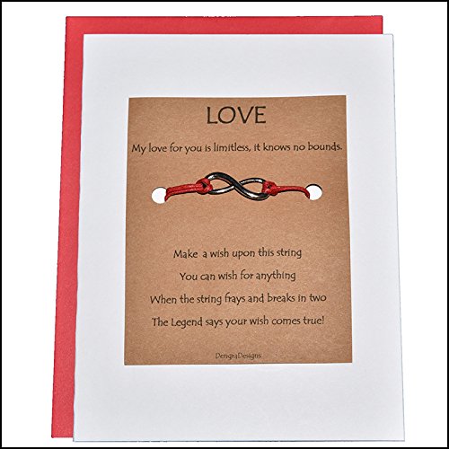 Thoughtful Greeting Card and Wish Bracelet Love with Infinity Charm - Charmed Greeting Thoughtful Greeting Card and Wish Bracelet Love with Infinity Charm - Charmed Greeting