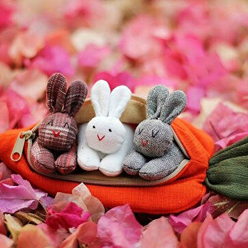 Bunny Purse Toys 3 Bunnies In Carrot Purse Easter Gift for Kids Home Holidy Desktop Decoration with Cute Rabbit bunny plush easter bunny decorations small purse kids toddler purses stuffed bunny - Thumbnail 2
