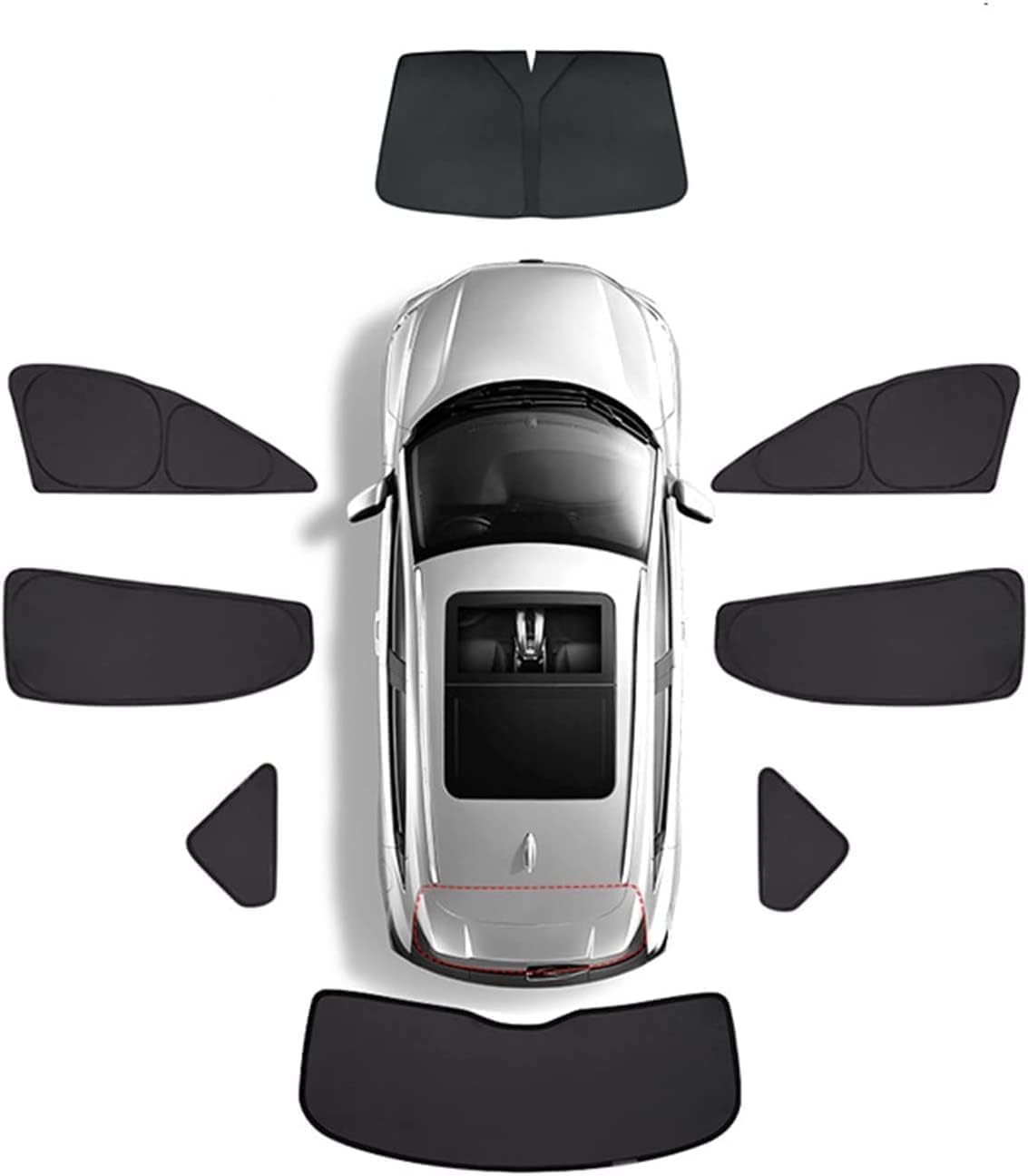 FüR Tesla Model S Sonnenschutz Auto Uv Schutz Protection Baby Haustiere Erwachsene PersöNliche PrivatsphäRe Auto Accessories,6Sides1Front1Rear