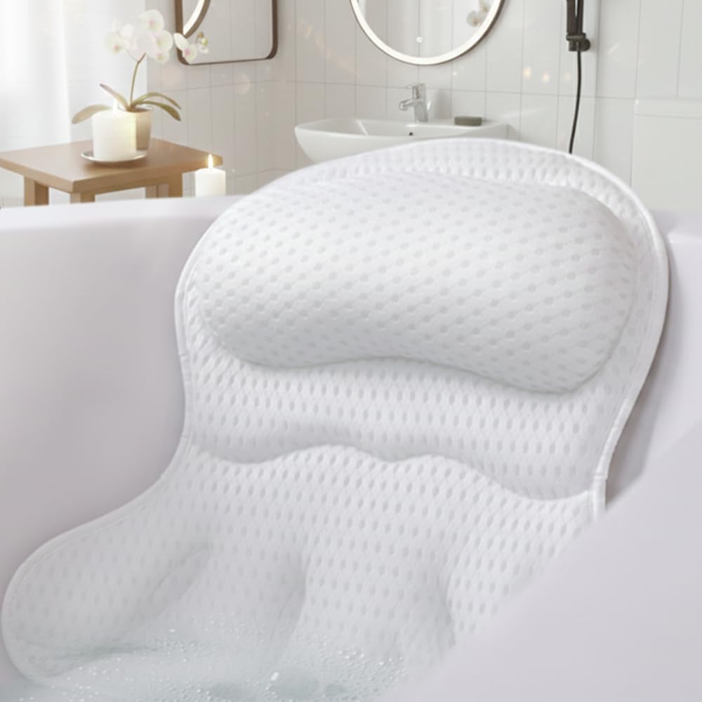 Bath Pillows for Tub Bath Pillow Luxury Bathtub Pillows for Head and Neck Support - With 4D Air