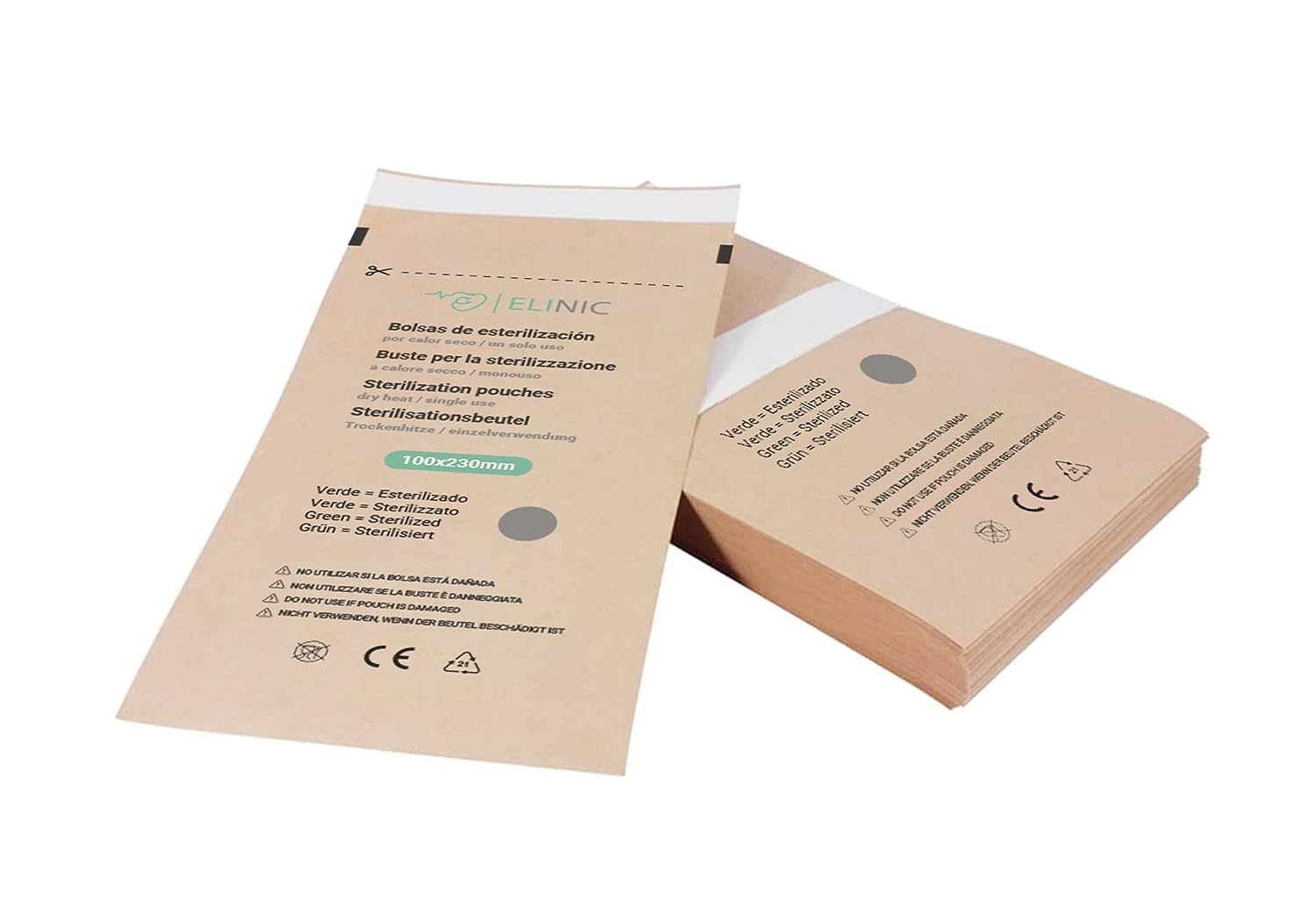Sacchetti di sterilizzazione per calore secco 100 pz. (100 x 280 mm)