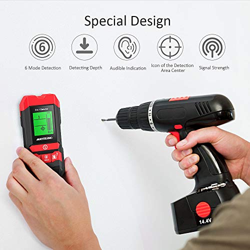 Stud Finder Sensor Meterk Wall Scanner - 5 in 1 Electronic Center Finder Multi-Functional Wall Finder Detector with LED/Sound Warning for Wood Stud/Metal/Live AC Wire/Moisture Detection - Thumbnail 5
