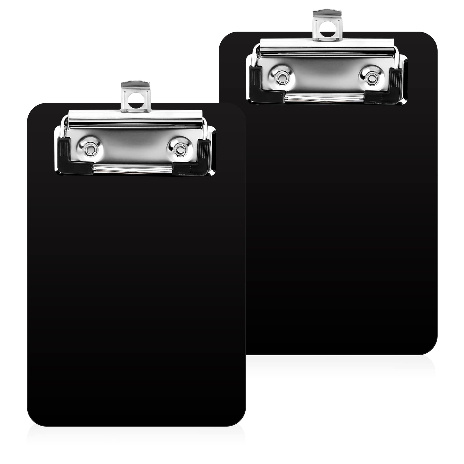 Photo 1 of 2 Pcs Mini Clipboard, Small Clipboards, 4" x 6" Clip Board Notepads Clipboard, Memo Size Plastic Clipboard, Pocket Clipboard(Black) Black&Black